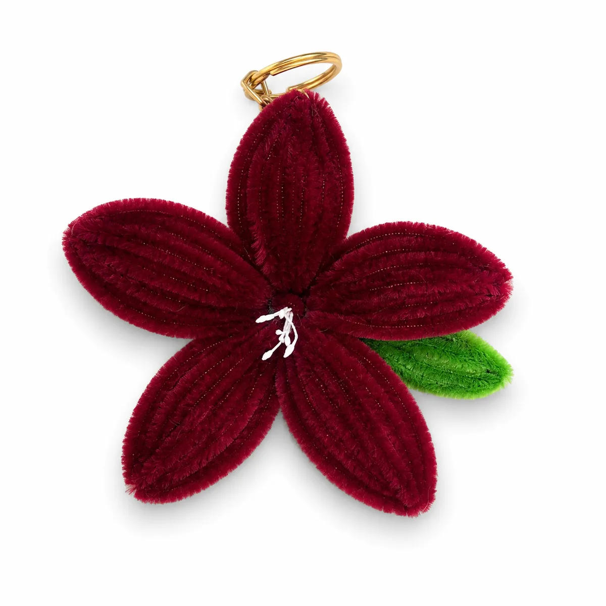 Maroon Lily Keychain
